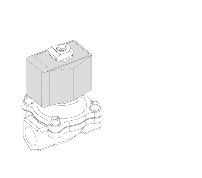 2/2 cestný solenoidový ventil